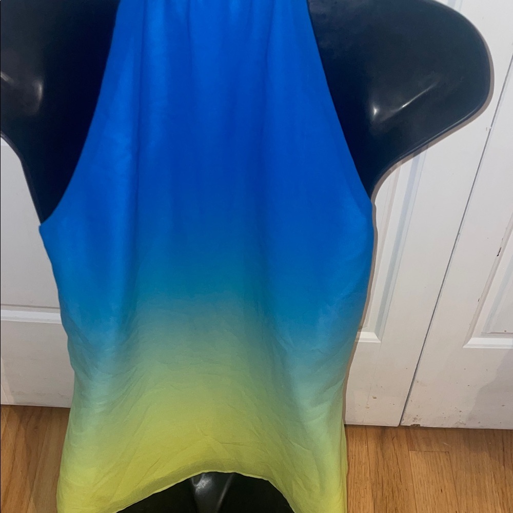 Lauren Ralph Lauren Gradient Blue and Yellow Halter Top - Picture 7 of 9